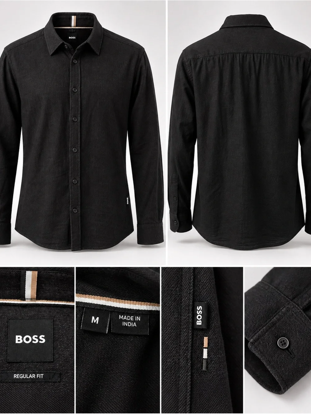 🖤 BOSS Black Button-Down Shirt | Men’s M Regular Fit